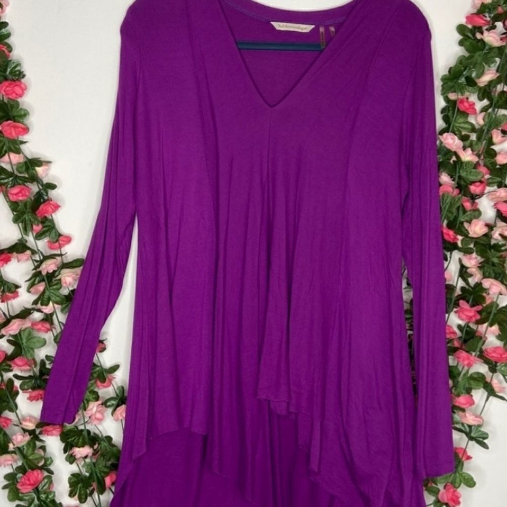 Soft Surroundings purple asymmetrical top sz small
